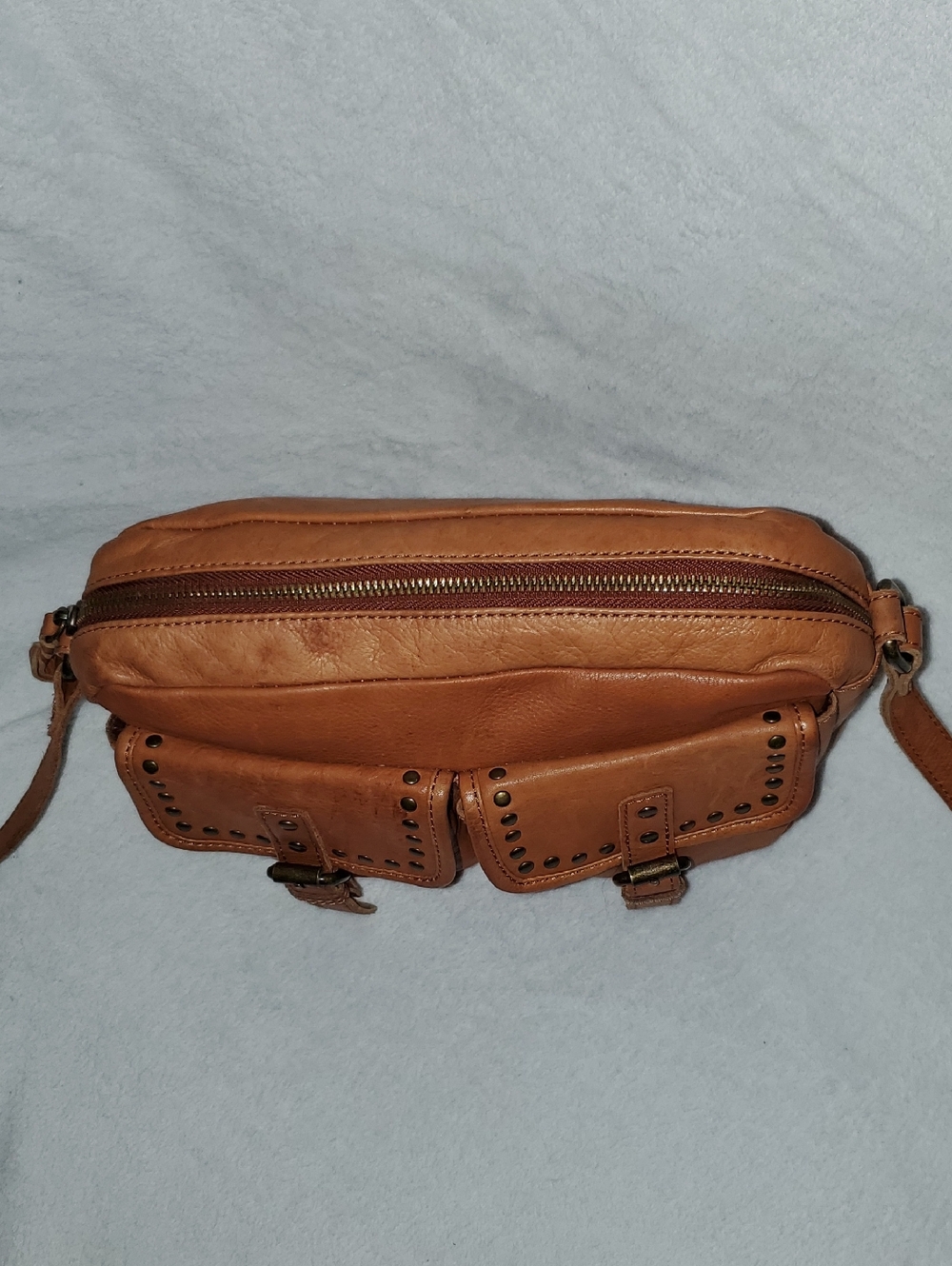 Ashwood Leather Studded Pockets Crossbody Bag - Picture 6 of 16